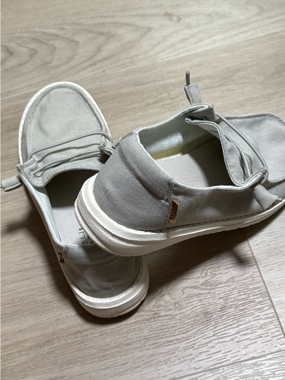 Hey Dude Women's Lightweight Slip-On Loafers in Light Gray